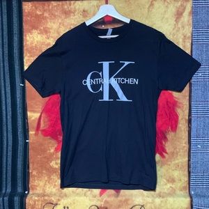 NEXT LEVEL-men’s black cotton ‘CENTRAL KITCHEN’ short sleeve graphic tee-shirt